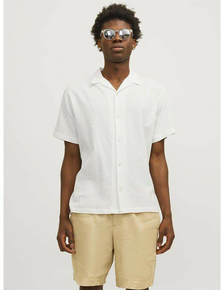 Jack & Jones Luke Crinkle Short Sleeve Shirt (12255781) cloud dancer Camisas hombre